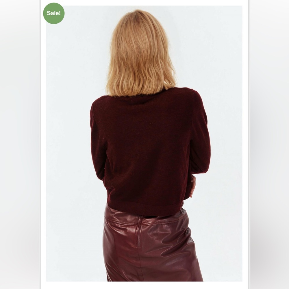 Cami NYC Women's Crewneck Sweater in Burgundy - Picture 4 of 10